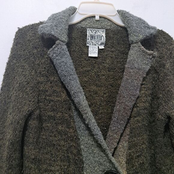 Curio Ombre Wool Blend Grannycore Cozy Cardigan Large Gray Multi-color - Picture 14 of 16